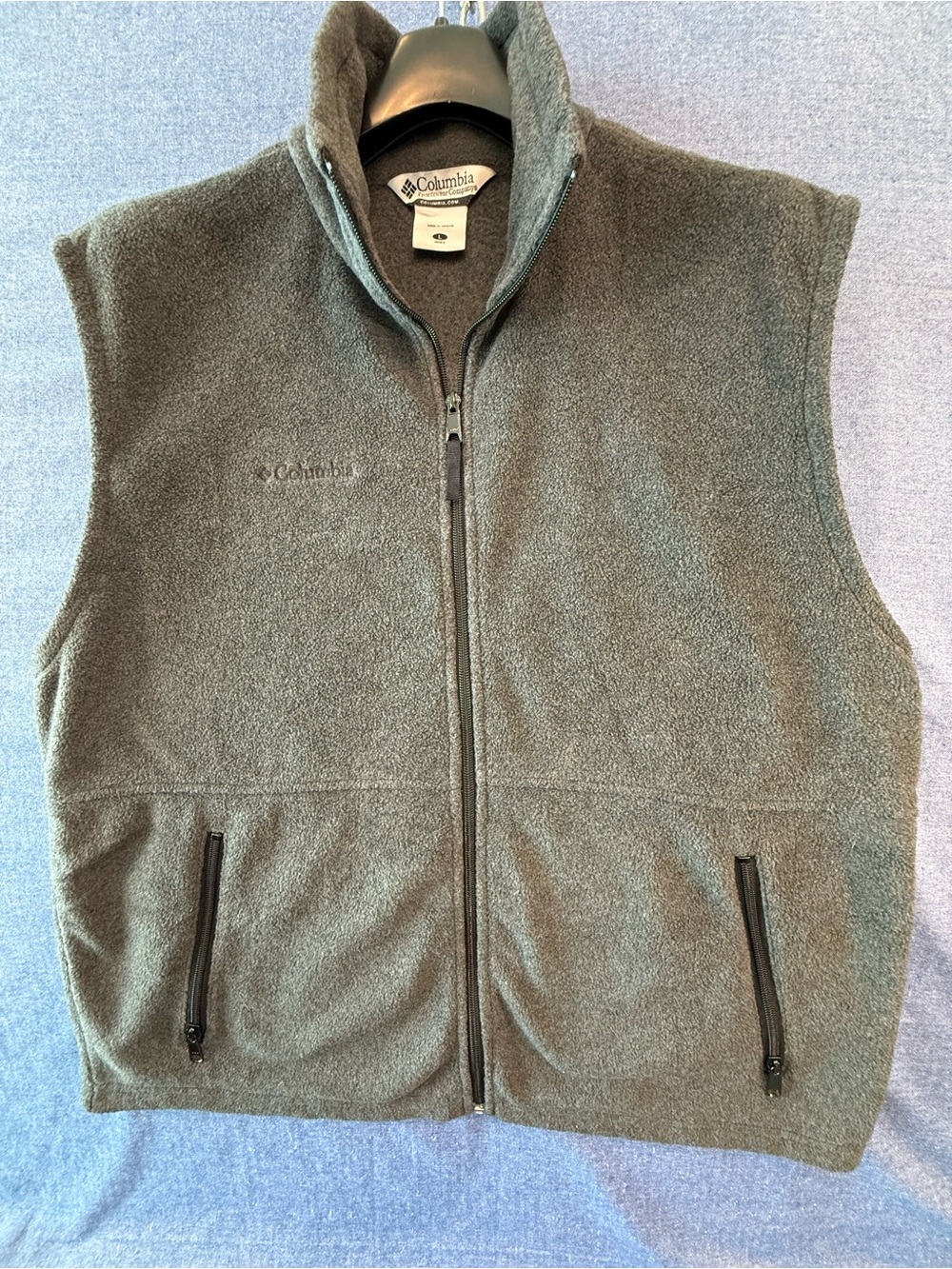 Columbia Men's Steen’s Mountain Charcoal Gray Fleece Vest - Full Zip